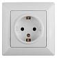 Розетка двойная ЭРА Intro Solo Schuko 2X2P+E 16A 250V со шторками белый 4-206-01 Б0043340 - фото №1