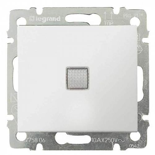 Переключатель одноклавишный на 2 направления Legrand Valena 16A 250V с подсветкой белый 774203