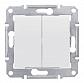 Переключатель двухклавишный Schneider Electric Sedna 10A 250V SDN0600121 - фото №1