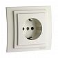 Розетка 2К+З Mono Electric Despina/ Larissa 16A 250V винтовое подключение слоновая кость 500-000121-117 - фото №1