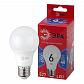 Лампа светодиодная ЭРА E27 6W 6500K матовая LED A60-6W-865-E27 R Б0048501 - фото №1