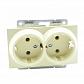 Розетка 2К+З двойная Mono Electric Despina/ Larissa 16A 250V винтовое подключение крем 500-001704-120 - фото №1