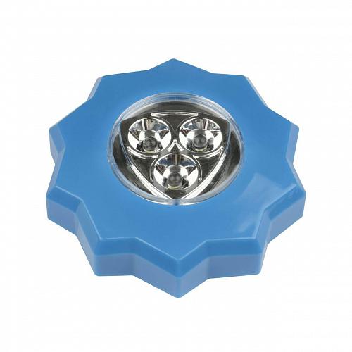 Настенный светодиодный светильник (UL-00001988) Uniel Пушлайт DTL-357 Звезда/Blue/3LED/3АAA