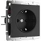 Розетка Werkel с заземлением и шторками черный матовый W1171108 4690389156885 - фото №1