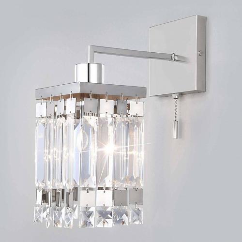 Бра Eurosvet Barra 10100/1 хром/прозрачный хрусталь Strotskis
