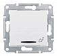 Выключатель кнопочный с синей подсветкой Звонок Schneider Electric Sedna 10A 250V SDN1600421 - фото №1