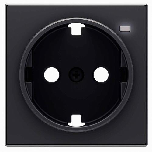 Лицевая панель ABB Sky розетки Schuko с/з с подсветкой чёрный бархат 2CLA858880A1501