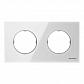 Рамка 2-постовая ABB Sky Moon стекло белое 2CLA867200A3001 - фото №1