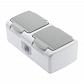 Розетка двойная ЭРА Intro Atlantic Schuko 2x2P+E 16A 250V с крышкой 5-204-03 Б0051061 - фото №4