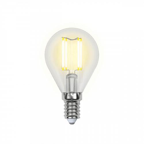Лампа светодиодная филаментная Uniel E14 6W 3000K прозрачная LED-G45-6W/WW/E14/CL UL-00000197