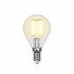 Лампа светодиодная филаментная Uniel E14 6W 3000K прозрачная LED-G45-6W/WW/E14/CL UL-00000197 - фото №1