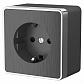 Розетка с заземлением и шторками Werkel Gallant графит рифленый WL15-02-02 4690389128233 - фото №1
