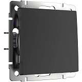 Выключатель Werkel одноклавишный проходной черный матовый W1112008 4690389156663