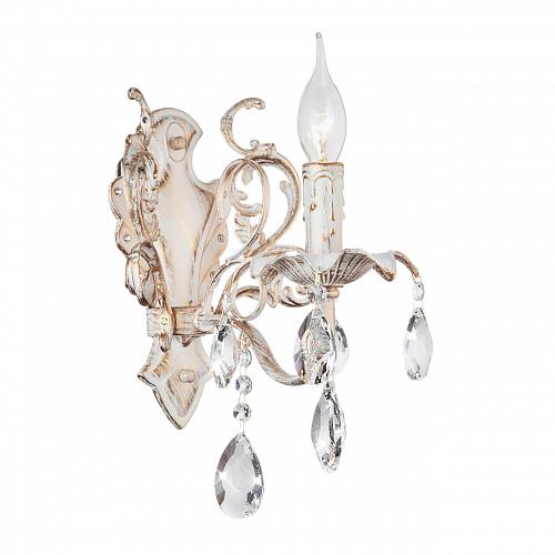 Бра Eurosvet 3113/1 белый с золотом/прозрачный хрусталь Strotskis