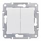 Выключатель двухклавишный Schneider Electric Sedna IP44 10A 250V SDN0300421 - фото №1
