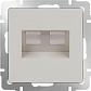 Розетка Werkel телефонная RJ-11 и Ethernet RJ-45 слоновая кость WL03-RJ11-45-ivory 4690389046278 - фото №1