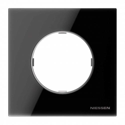 Рамка 1-постовая ABB Sky Moon cтекло чёрное 2CLA867100A3101