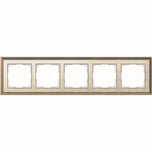Рамка Werkel Palacio Gracia на 5 постов золото/белый WL77-Frame-05 4690389126130