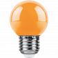Лампа светодиодная Feron E27 1W RGB оранжевый LB-37 38124 - фото №1