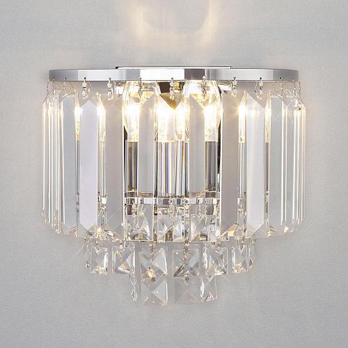 Настенный светильник Eurosvet Torreta 10105/2 хром/прозрачный хрусталь Strotskis