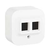 Адаптер для розетки 2хRJ45 Legrand Quteo Keystone белый 782226