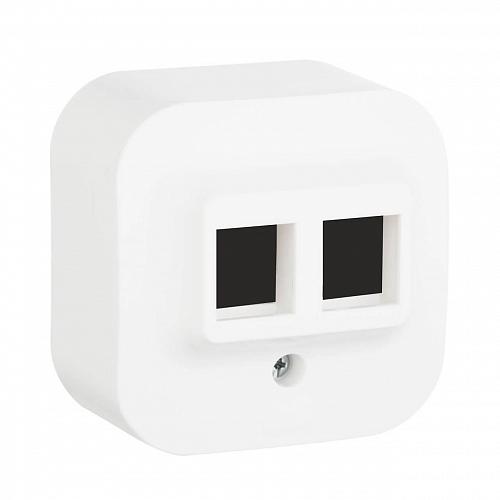 Адаптер для розетки 2хRJ45 Legrand Quteo Keystone белый 782226