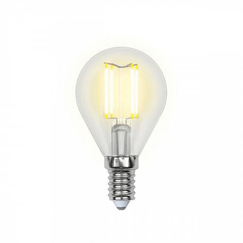 Лампа светодиодная филаментная Uniel E14 5W 4000K LED-G45-5W/NW/E14/CL/DIM GLA01TR UL-00002870