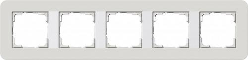 Рамка 5-постовая Gira E3 светло-серый/белый глянцевый 0215411