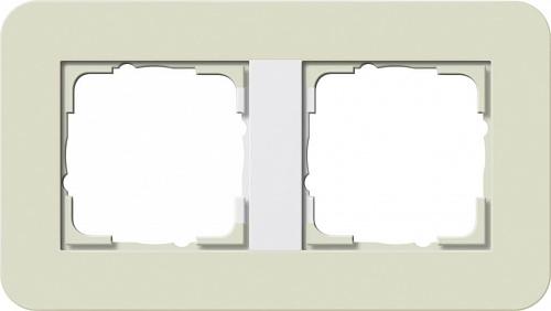 Рамка 2-постовая Gira E3 белый песочный/белый глянцевый 0212417