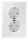 Розетка двойная Schneider Electric Sedna с/з со шторками 16A 250V SDN3000721 - фото №1