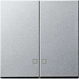 Лицевая панель Gira System 55 выключателя двухклавишного с подсветкой алюминий 063126