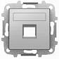 Лицевая панель ABB Sky розетки RJ12/RJ45 со шторками полем для надписи нержавеющая сталь 2CLA851810A1401 - фото №1