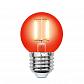 Лампа светодиодная филаментная Uniel E27 5W красная LED-G45-5W/RED/E27 GLA02RD UL-00002986 - фото №1