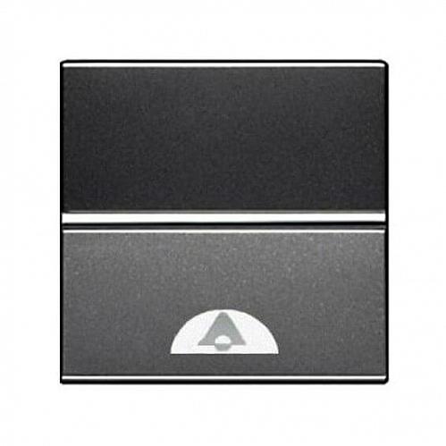 Выключатель кнопочный одноклавишный ABB Zenit 16A 250V Звонок антрацит 2CLA220400N1801