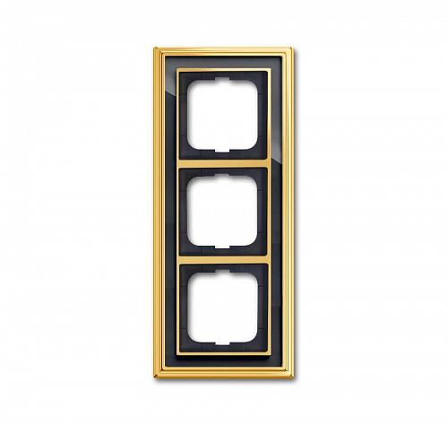 Рамка 3-постовая ABB Dynasty латунь полированная/черное стекло 2CKA001754A4567
