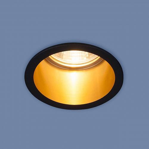 Встраиваемый светильник Elektrostandard 7004 MR16 BK/GD черный/золото 4690389098499