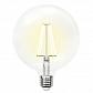 Лампа светодиодная филаментная Uniel E27 10W 3000K прозрачная LED-G125-10W/WW/E27/CL PLS02WH 10534 - фото №1