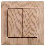 Выключатель двухклавишный ЭРА Intro Solo 10A 250V дерево 4-104-11 Б0043290