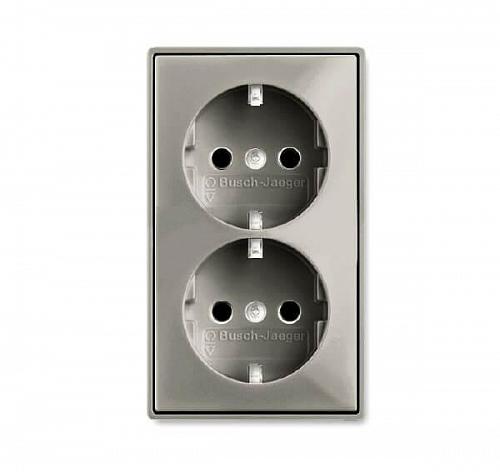 Розетка двойная ABB Basic55 Schuko с/з 16A 250V безвинтовой зажим шампань 2CKA002014A1476