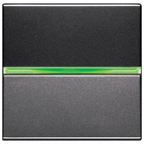 Выключатель кнопочный одноклавишный ABB Zenit 16A 250V с подсветкой антрацит 2CLA220450N1801