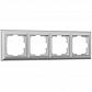 Рамка Werkel Fiore на 4 поста серебряный W0042206 4690389160431 - фото №1