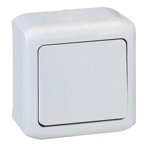 Переключатель одноклавишный на 2 направления Legrand Quteo 10A 250V IP44 серый 782334