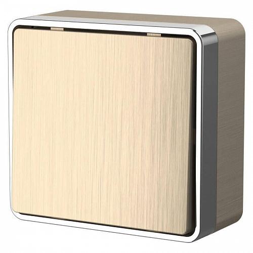 Выключатель одноклавишный проходной Werkel Gallant шампань рифленый WL15-01-03 4690389129605