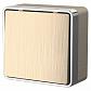 Выключатель одноклавишный проходной Werkel Gallant шампань рифленый WL15-01-03 4690389129605 - фото №1