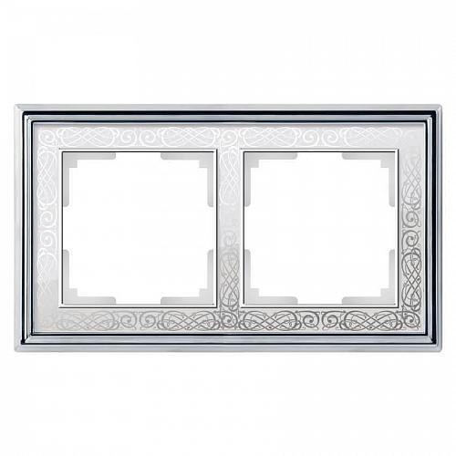 Рамка Werkel Palacio Gracia на 2 поста хром/белый WL77-Frame-02 4690389126062