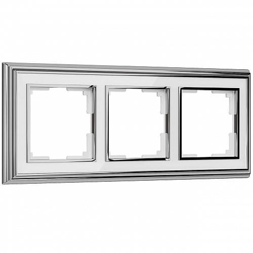 Рамка Werkel Palacio на 3 поста хром/белый W0031331 4690389159220