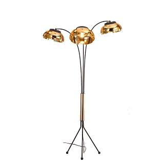 Торшеры на треноге с золотистой поверхностью