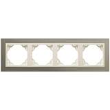 Рамка 4-постовая Efapel Logus 90 Metallo титан/жемчуг 90940 TTP