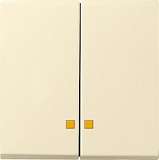 Лицевая панель Gira System 55 выключателя двухклавишного с подсветкой кремовый глянцевый 063101