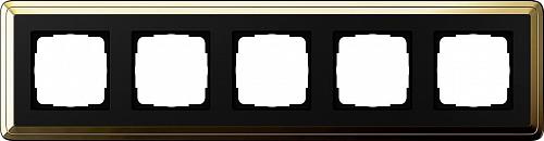Рамка 5-постовая Gira ClassiX латунь/черный 0215632